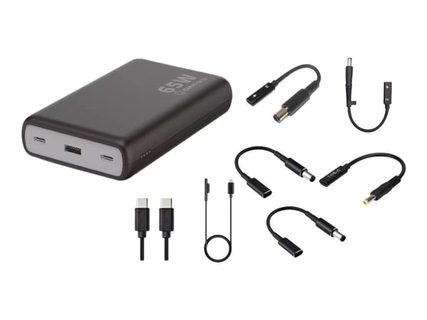 CoreParts - Strømbank - 20000 mAh - 5 A - PD, QC 3.0 - 3 utgangskontakter (USB, 2 x USB-C) - svart