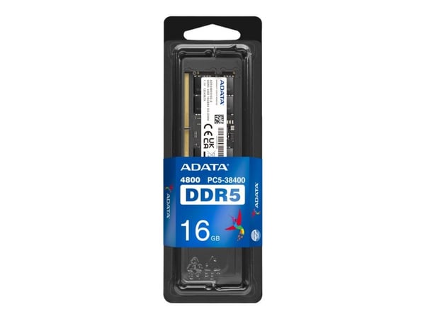 ADATA - DDR5 - modul - 16 GB - SO DIMM 262-pin - 4800 MT/s / PC5-38400 - CL40 - 1.1 V - ej buffrad - on-die ECC - svart