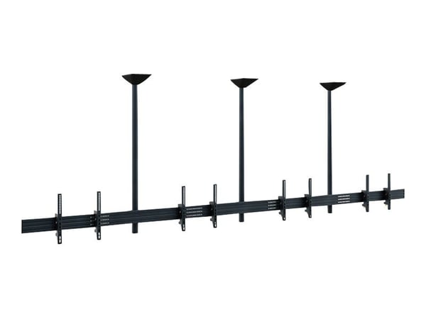 HAGOR comPROnents series - Monteringssats (3 monteringskonsoler, räls, 8 VESA adapters, 3 poler) - sida-vid-sida - för 4 LCD/plasmapaneler - låsbar...