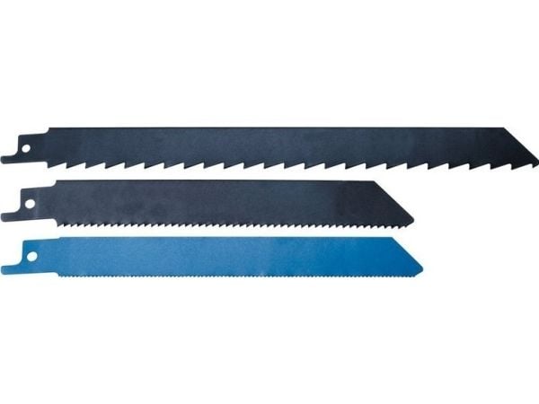 Wolfcraft set med 3 sticksågblad (trä, metall, plast)