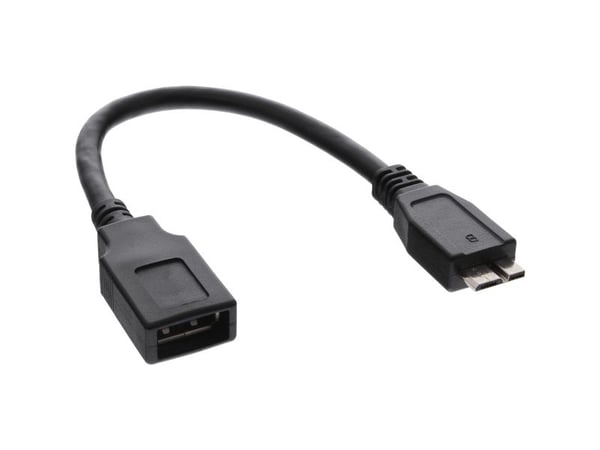 InLine 31609, 0,15 m, USB A, Micro-USB B, Svart