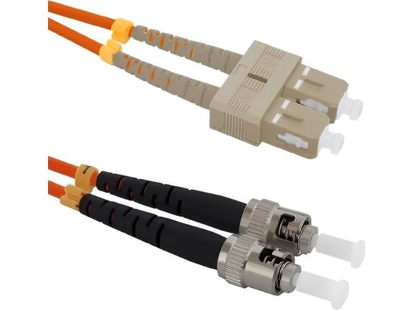 Qoltec - Koblingskabel - SC/UPC-multimodus (hann) til ST/UPC-multimodus (hann) - 2 m - fiberoptisk - dupleks - 50 / 125 mikroner - OM2 - halogenfri...
