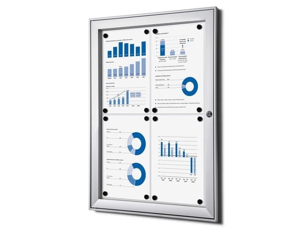 TWIN Whiteboard Udhængsskab til indendørs og udendørs med overdækning – 4 x A4