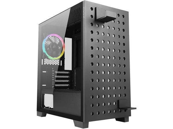 Azza Elise, Tower, PC, Musta, ITX, mikro ATX, Terästä, Karkaistu lasi, Multi