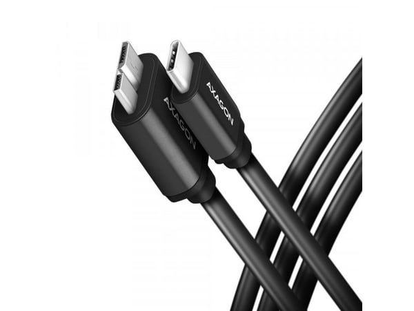 Axagon BUMM3-CM10AB, 1 m, Micro-USB B, USB C, USB 3.2 Gen 1 (3.1 Gen 1), 5000 Mbit/s, Sort