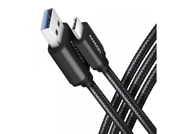 Axagon BUCM3-AM15AB, 1,5 m, USB C, USB A, USB 3.2 Gen 1 (3.1 Gen 1), 5 Gbit/sek., Sort