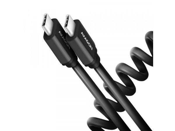AXAGON BUCM-CM10TB - USB-kabel - USB-C (hann) til USB-C (hann) - USB 2.0 - 20 V - 3 A - vridd, USB Power Delivery (60W) - svart