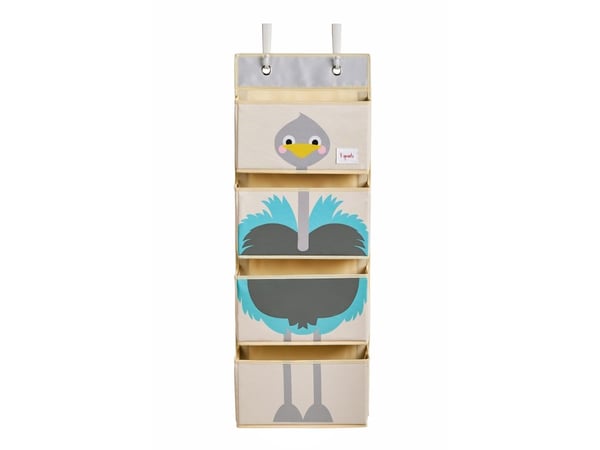 3 Sprouts Vægophæng med lommer (Wall Organizer), Struds