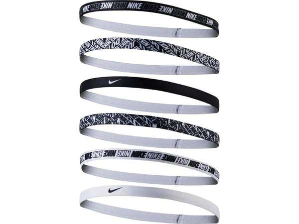 Nike hårbånd Nike hodebånd med trykk 6 stk hvit sort (N.000.2545.176)