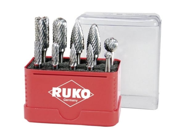 Boret 10-delt hardmetall fresesett RUKO