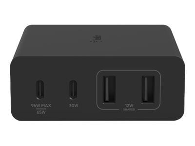Belkin BoostCharge Pro - Strømadapter - GaN-teknologi - 108 watt - Fast Charge, PD 3.0 - 4 utgangskontakter (2 x USB, 2 x USB-C) - svart