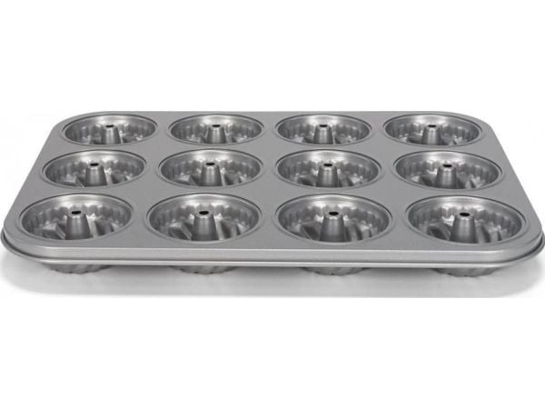 Patisse mini form i turbanform 26,5 x 35 cm, sølvfarget stål, 12 rom