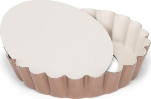 Patisse form quiche Mini med løs bunn 10 cm stål kobber/beige