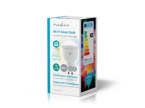 Nedis WIFILW10WTGU10, 4,5 W, GU10, 380 lm, 25000 h, Kulhvit, Varmhvit, Hvit