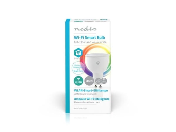 Nedis WIFILC10WTGU10, 4,5 W, 35 W, GU10, 380 lm, 25000 timer, Multi, Varm hvit, Hvit