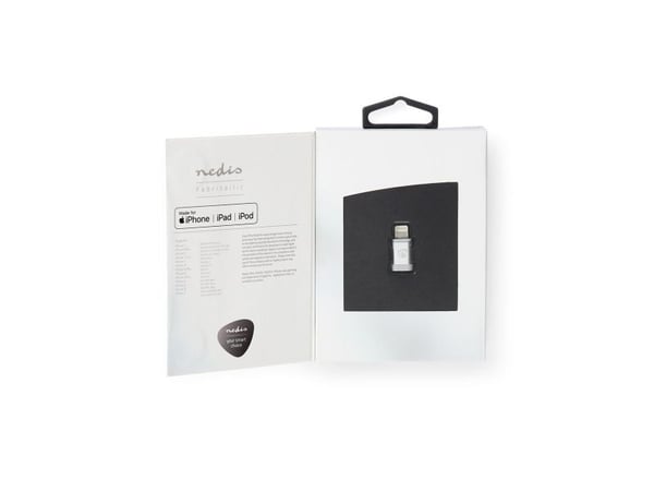 Nedis CCTB39901AL, Apple Lightning, USB Micro B Female, Aluminium