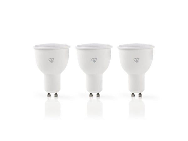 Nedis WIFILW30WTGU10, 5 W, GU10, 400 lm, Varm hvit, Hvit