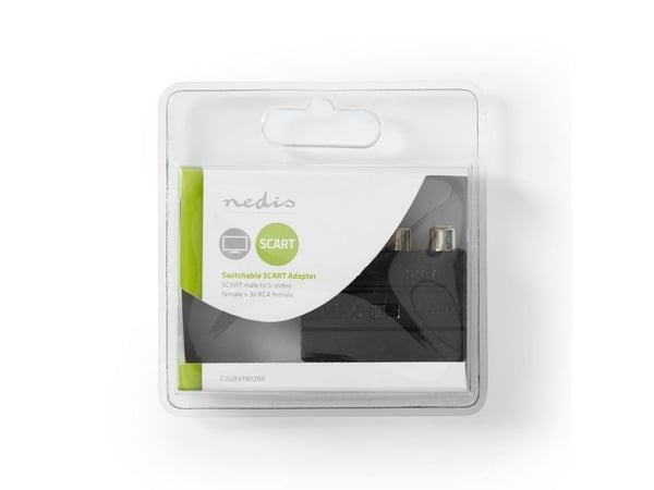 Nedis CVGB31902BK, 3 x RCA, Hunkjønn, Hunkjønn, Sort, Akrylonitril-butadien-styren (ABS), 185 mm
