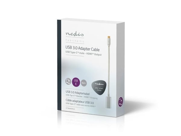 Nedis CCTB64650AL02, USB Type-C, HDMI, 0,2 m, Suomi