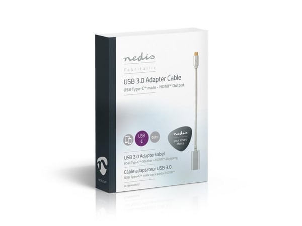 Nedis CCTB64650AL02, USB Type-C, HDMI, 0,2 m, Suomi