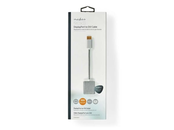 Nedis CCTB37250AL02, 0,2 m, DisplayPort, DVI-D, Hankjønn, Hunkjønn, Rett