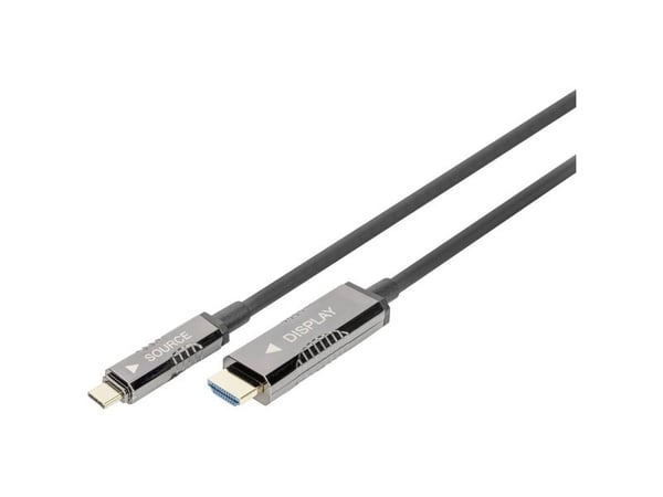 Digitus AK-330150-200-S, 20 m, USB Type-C, HDMI, Hanstik, suora, suora