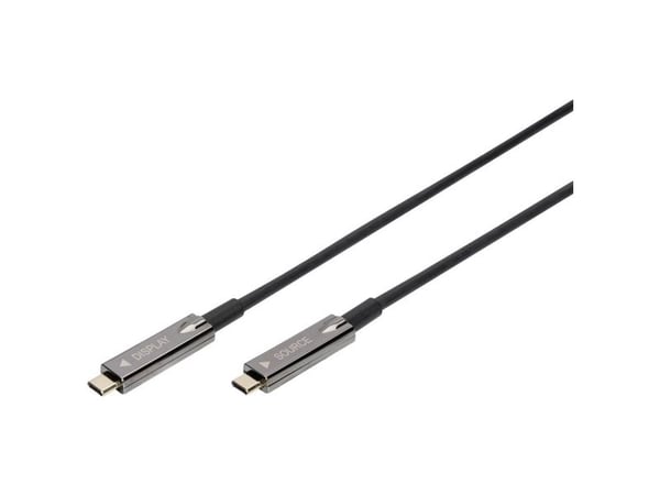 DIGITUS - USB-kabel - USB-C (hane) till USB-C (hane) - DisplayPort 1.2 - 20 m - Active Optical Cable (AOC), 4K60Hz stöd, stöd för 1920 x 1080 vid 1...