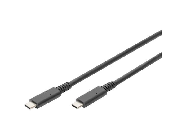DIGITUS - USB-kabel - USB-C (hann) til USB-C (hann) - Thunderbolt 3 / USB 2.0 / USB 3.0 / USB 3.1 - 1 m - 8 K 60 Hz (7680 x 4320) støtte, 4K 60Hz (...
