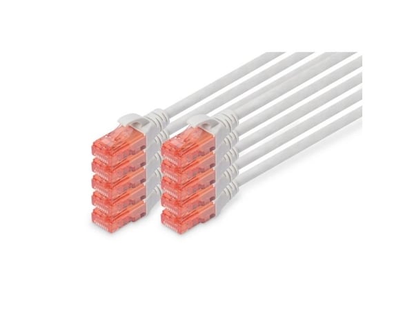 DIGITUS - Patchkabel - RJ-45 (han) til RJ-45 (han) - 50 cm - UTP - CAT 6 - booted, halogenfri, formet, knastfri - grå