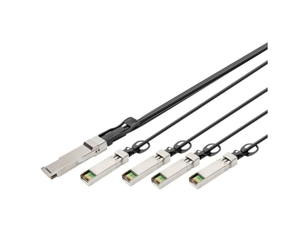 DIGITUS QSFP+ 40G 4XSFP+ 5m DAC-kaapeli, 5m, musta