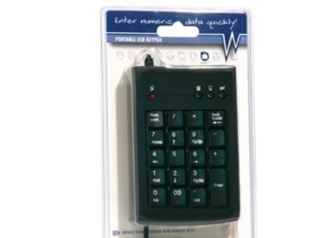Bærbart tastatur USB med uttrekkbar kabel