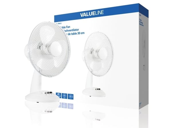 Valueline VL-FN12, Hvit, Bord, Plast, 30,5 cm (12"), AC, 190 x 375 x 345 mm