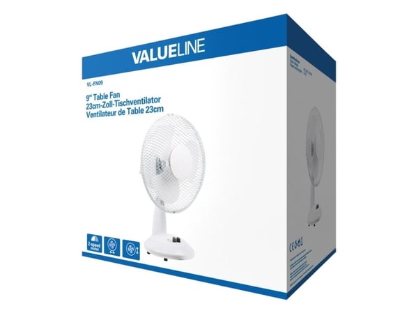 Valueline VL-FN09, Hvit, Bord, Plast, 23 cm, 22,9 cm (9")