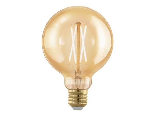 Eglo - LED-filamentlyspære - form: G95 - E27 - 4 W (ekvivalent 28 W) - varmt hvitt lys - 1700 K - ravgul