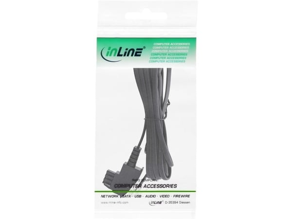 InLine 18655, 0,5 m, TAE-F, 6P2C, Musta, urosliitin, urosliitin, urosliitin