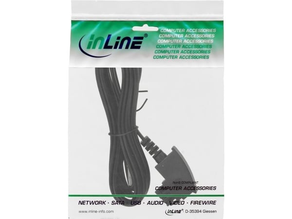 InLine 18555, 0,5 m, TAE-F, RJ45, Sort, Hankjønn, Hankjønn