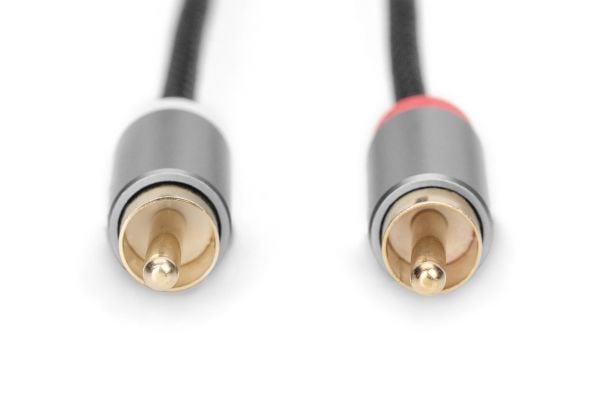 DIGITUS - Lydkabel - RCA hann til mini-phone stereo 3.5 mm hann - 1.8 m - svart