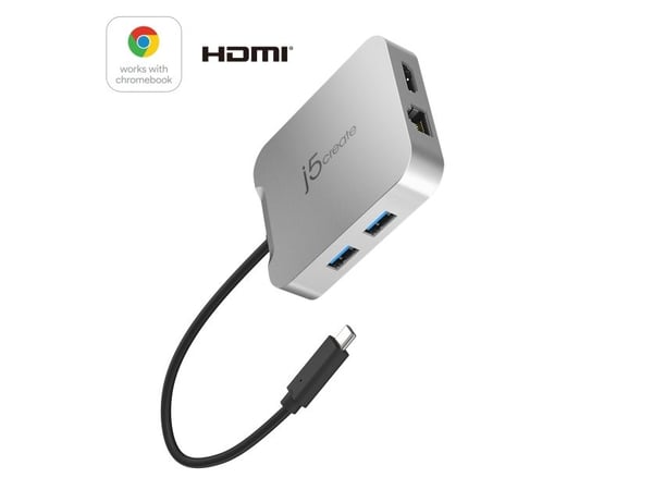 j5create JCD391-N 4K60 Elite USB-C® PD Multi-Port Adapter, Langallinen, USB 3.2 Gen 1 (3.1 Gen 1) Type-C, 85 W, 10,100,1000 Mbit/s, Hopea, 5 Gbit/s