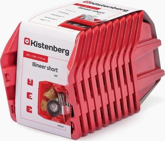 BINEER SHORT SET sandeliavimo boksesett 10 stk 288x158x187 mm, rød
