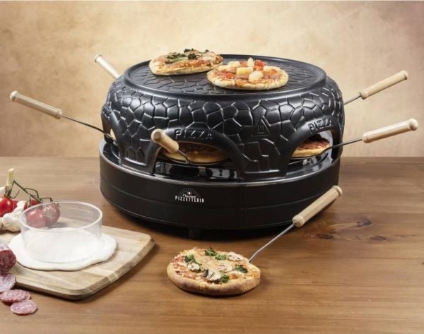 Viva Italia Pizzetteria APD600Z (svart, 910 watt, for 6 minipizzaer Ø 10 cm)