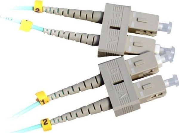Lanview - Koblingskabel - SC/UPC-multimodus (hann) til SC/UPC-multimodus (hann) - 10 m - 2 mm - fiberoptisk - dupleks - 50 / 125 mikroner - OM3 - h...