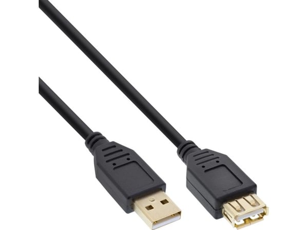 InLine 34615S, 1,5 m, USB A, USB A, USB 2.0, Svart
