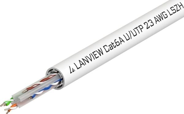Lanview - Bulk-kabel - 500 m - 7,8 mm - UTP - CAT 6a - halogenfri, solid - vit