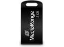 MediaRange MR920, 8 GB, USB A-tyyppi, 2.0, 15 MB/s, Ilman suojusta, Musta
