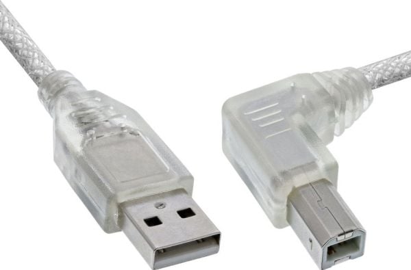 InLine 34520R, 2 m, USB A, USB B, hane/femman, 0,48 Gbit/sek, Transparent