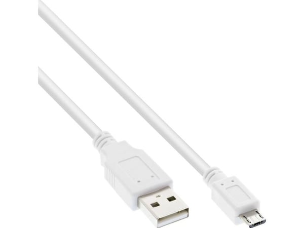 InLine 2m USB 2.0 A-microB m/m, 2 m, USB A, Micro-USB B, USB 2.0, Man/Femal, Vit