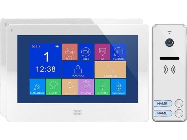 Orno FELIS MEMO MULTI2 porttelefon-set 2-familj, trådlös, vit LCD 7"