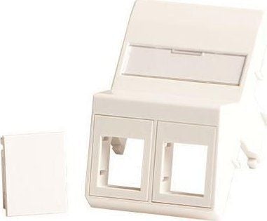 Lanview - Veggplate - for 50 x 75 mm Clickline outlet - med etiketteringsvindu - RJ 45 - vinklet - 2 moduler - hvit