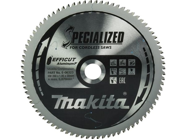 Makita E-06323, Kutteskive, Nedtrykket senter, Makita, 1,85 mm, Metallisk, Aluminium