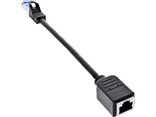 InLine 76501X, 0,2 m, Cat6a, S/FTP (S-STP), RJ-45, RJ-45, Svart